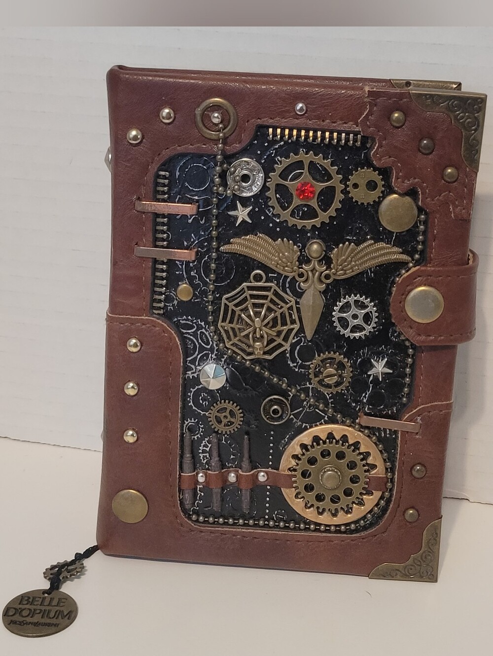 Handmade Steampunk Notebook Leather Journal with bookmark